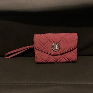 Maroon Quilted Wristlet